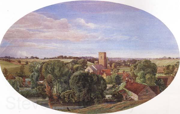 Anthony Frederick Augustus Sandys A Panoramic View of Hunworth (mk46) Germany oil painting art